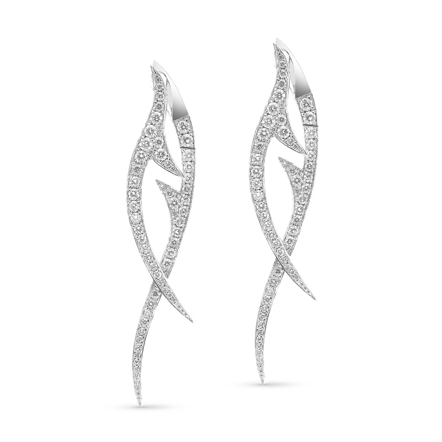 Diamond Bypass Yin Yang Drop Earrings - 1.45 Carat