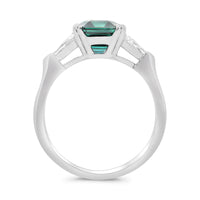 Green Sapphire Three Stone Ring
