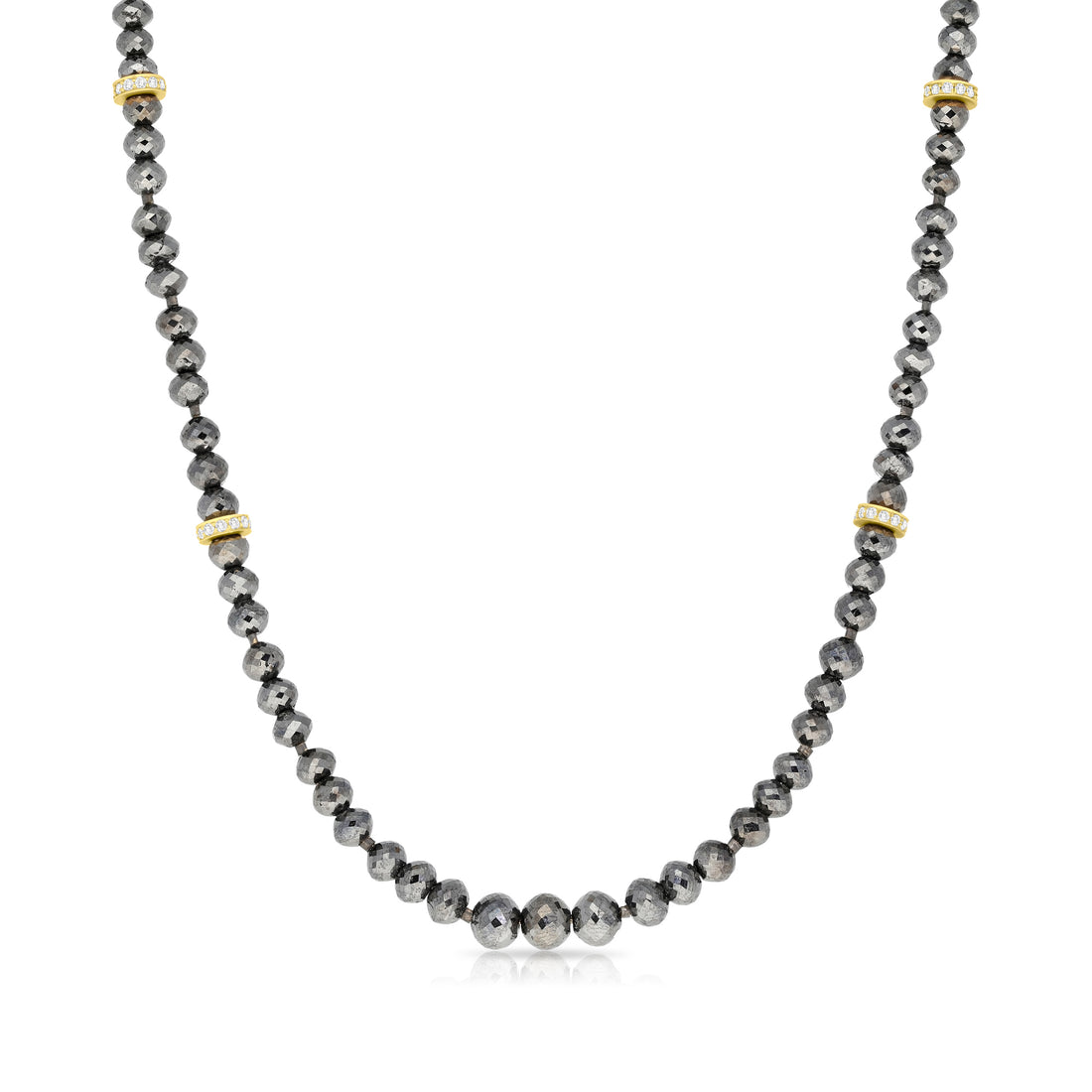 Black Diamonds Beaded Necklace - 115.86 Carat