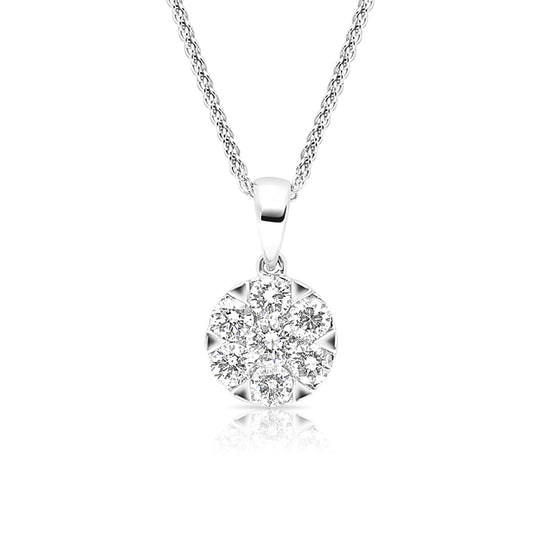 Diamond Cluster Frame Pendant - .5 Carat