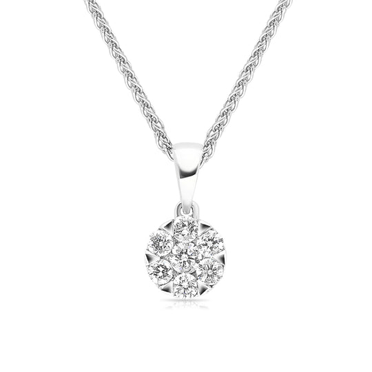 Diamond Cluster Frame Pendant - .26 Carat