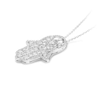 Diamond Hamsa Pendant Necklace - 1.75 Carat