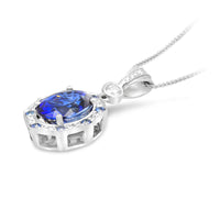 Blue Sapphire Pendant Necklace - 6 Carat