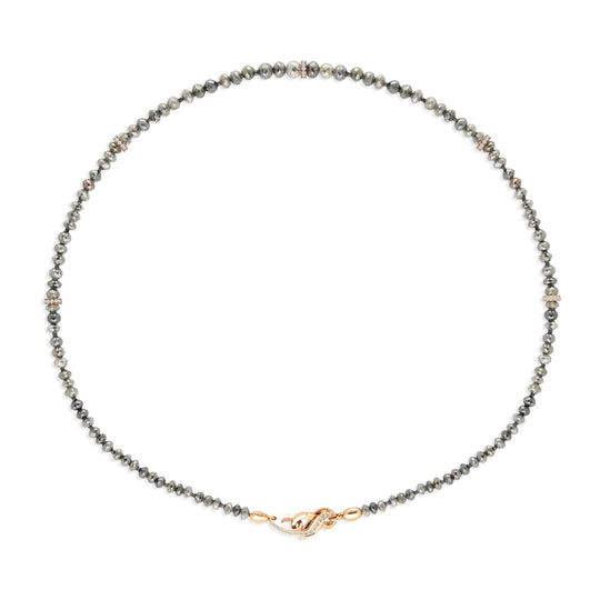 Fancy Grey Diamond Beaded Necklace - 57.67 Carat