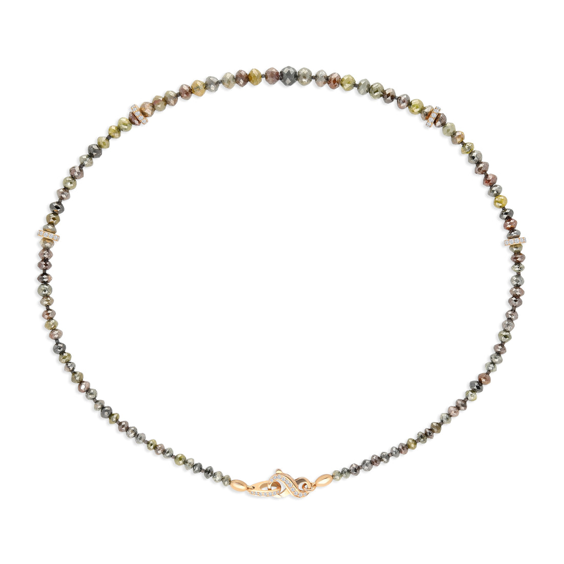 Multicolored Diamond Beaded Necklace - 89 Carat