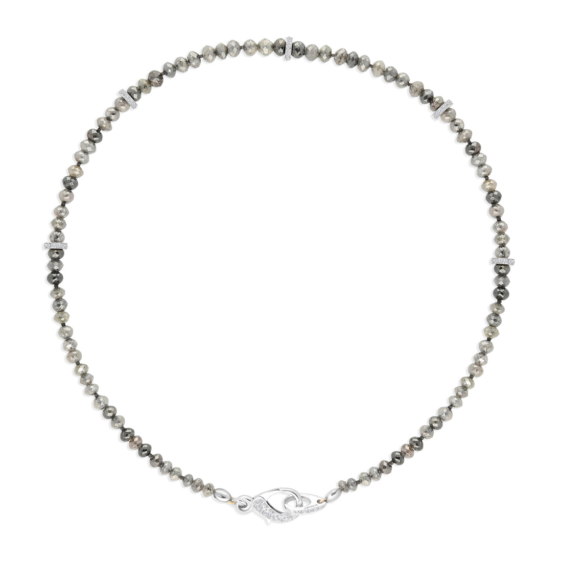 Fancy Grey Diamond Beaded Necklace - 96.6 Carat