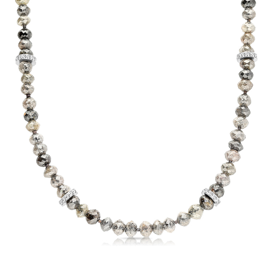Fancy Grey Diamond Beaded Necklace - 96.6 Carat