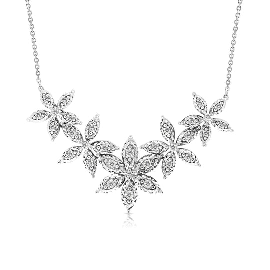 Five Flower Graduated Necklace - .2 Carat
