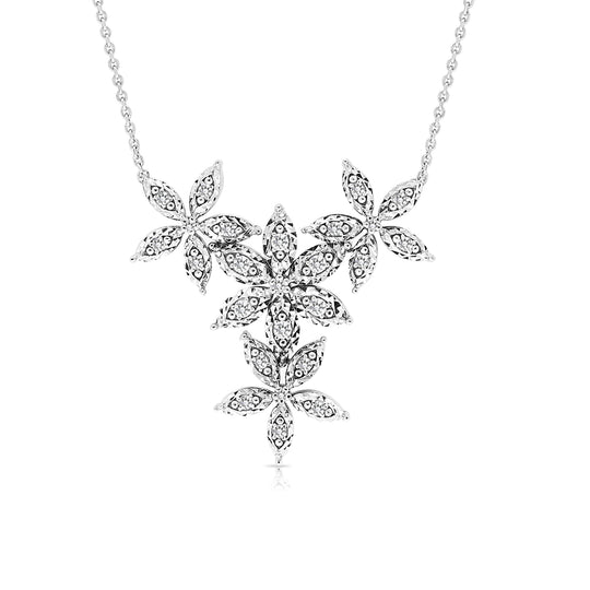 Four Flower Garland Necklace - .36 Carat