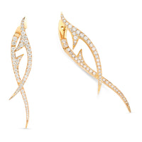 Rose Gold Diamond Bypass Yin Yang Drop Earrings -1.4 Carat