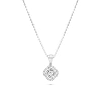 Diamond Flower Shaped Swirl Pendant - .34 Carat