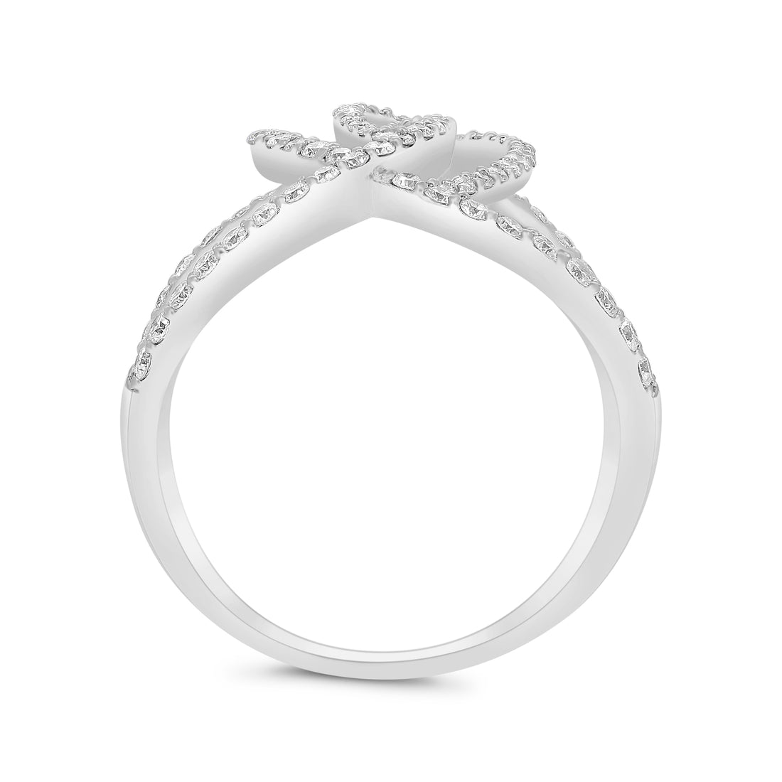Tiara Criss Cross Diamond Band Ring