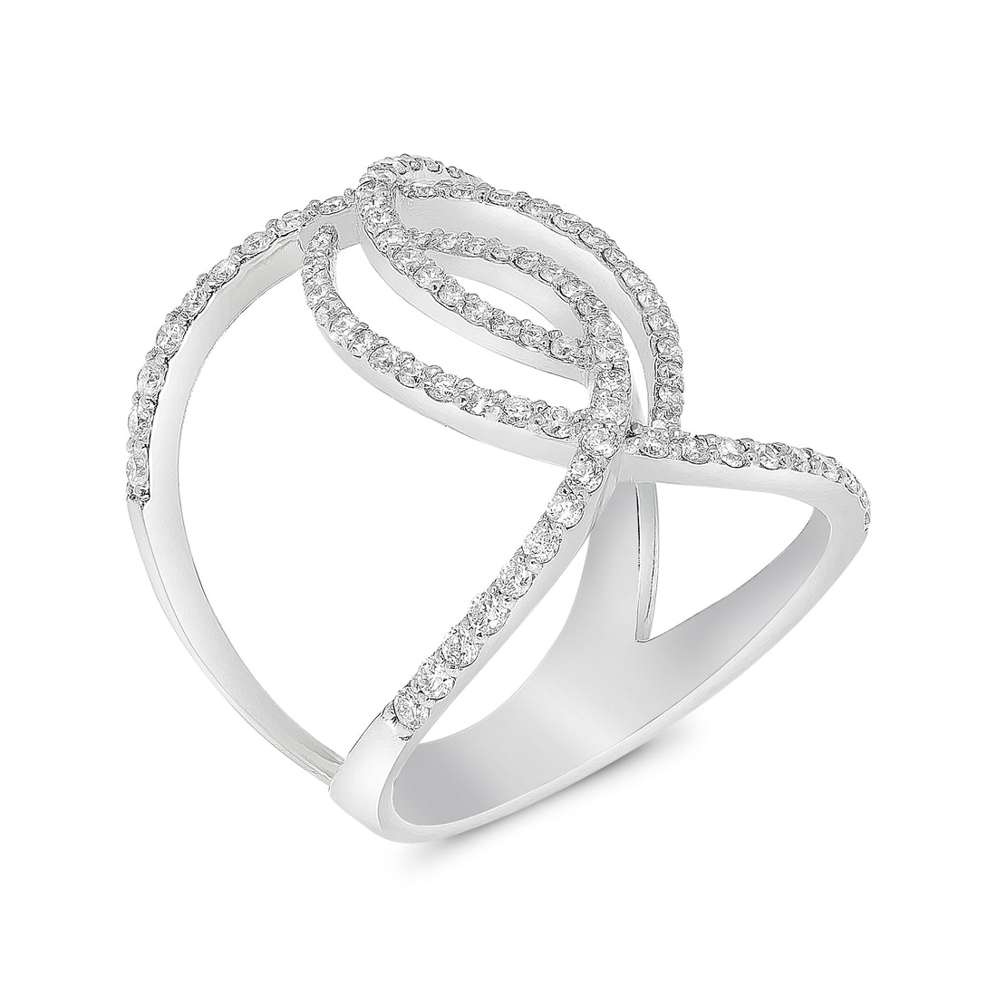 Tiara Criss Cross Diamond Band Ring