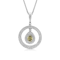 Fancy Color Diamond Pear Shaped Pendant - 1.5 Carat