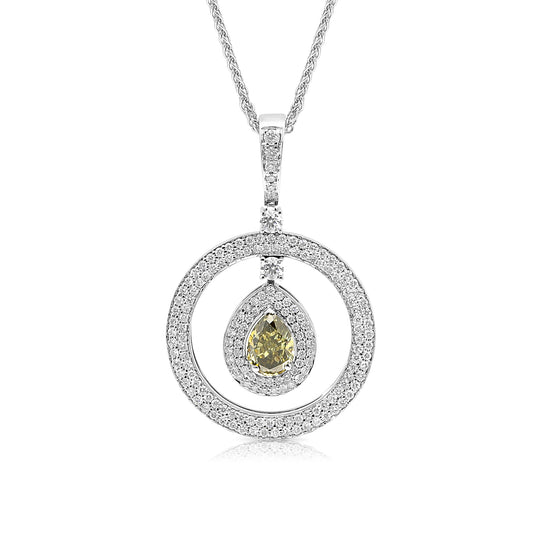 Fancy Color Diamond Pear Shaped Pendant - 1.5 Carat