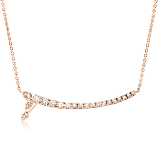 Rose Gold Composite Diamond Necklace - .87 Carat