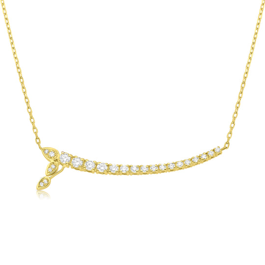 Yellow Gold Composite Diamond Necklace - .87 Carat