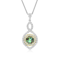 Infinity Diamond and Tourmaline Pendant Necklace - 2.6 Carat