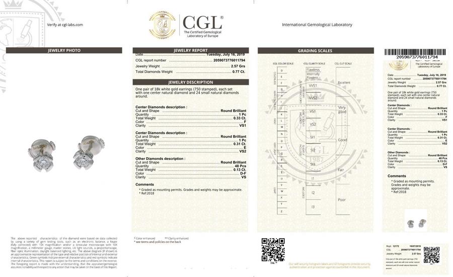 Diamond Solitaire Studs in Split Bezel Setting - 0.7 Carat