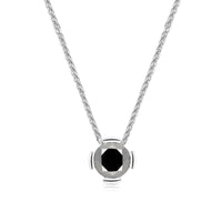 Classic Split Bezel Black Diamond Pendant - 1.6 Carat