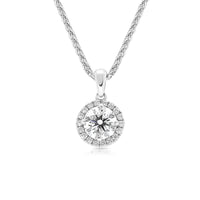 Classic Halo Diamond Pendant Necklace - .7 Carat