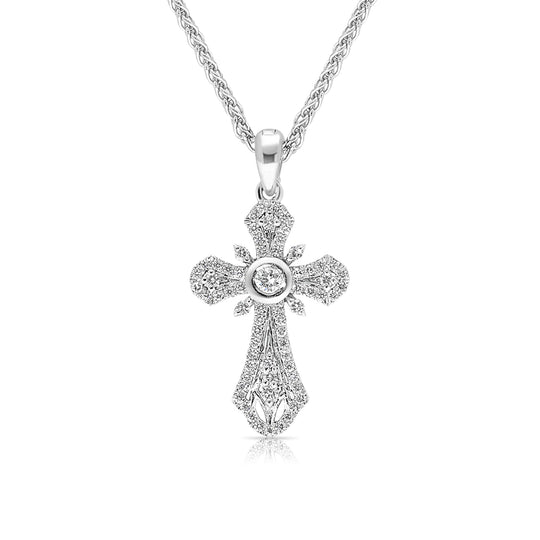 Gothic Style Cross Pendant - .55 Carat