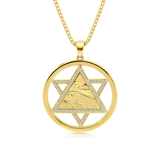 Star of David Western Wall Twist Pendant - .25 Carat
