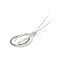 Abstract White and Black Diamond Pendant - .94 Carat