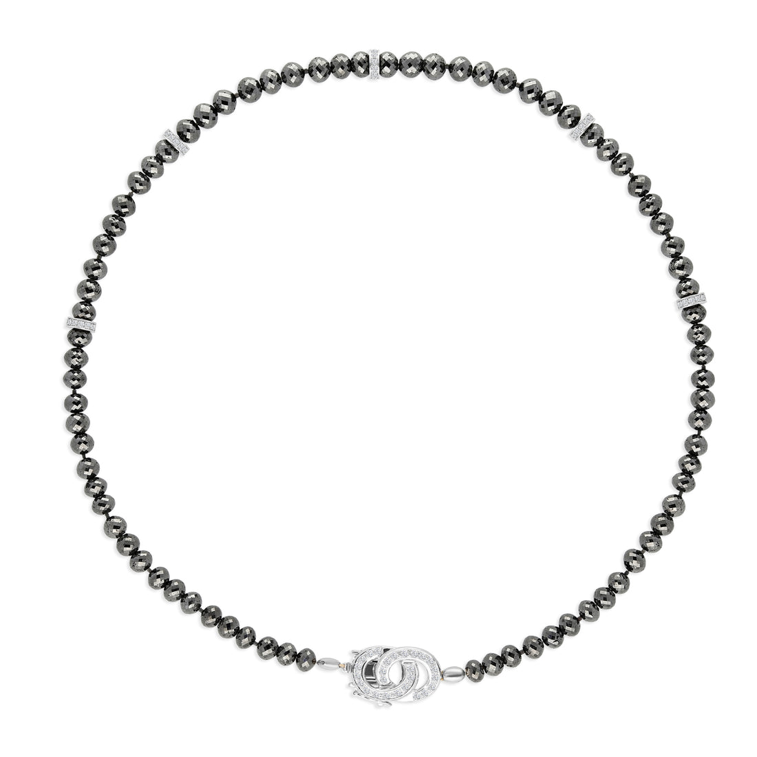 Black Diamond Beaded Necklace - 128.9 Carat