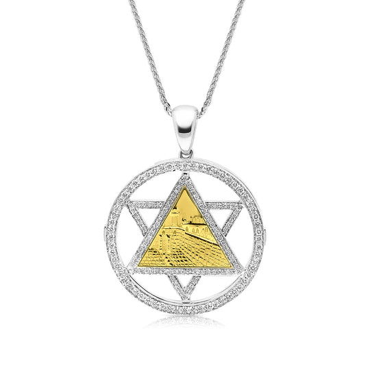 Star of David Western Wall Twist Pendant - .73 Carat