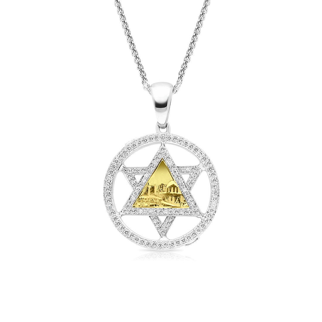 Star of David Western Wall Twist Pendant - .47 Carat