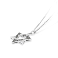 White and Black Diamonds Intertwining Star Of David Pendant - .43 Carat