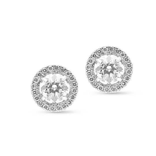Diamond Halo Studs - 1 Carat