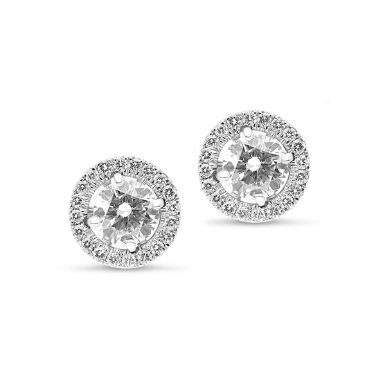 Halo Diamond Studs - 1.2 Carat
