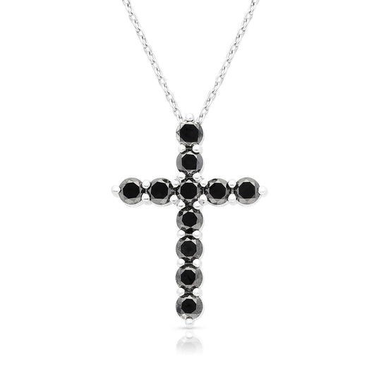 Black Diamond Cross Pendant - 1.2 Carat