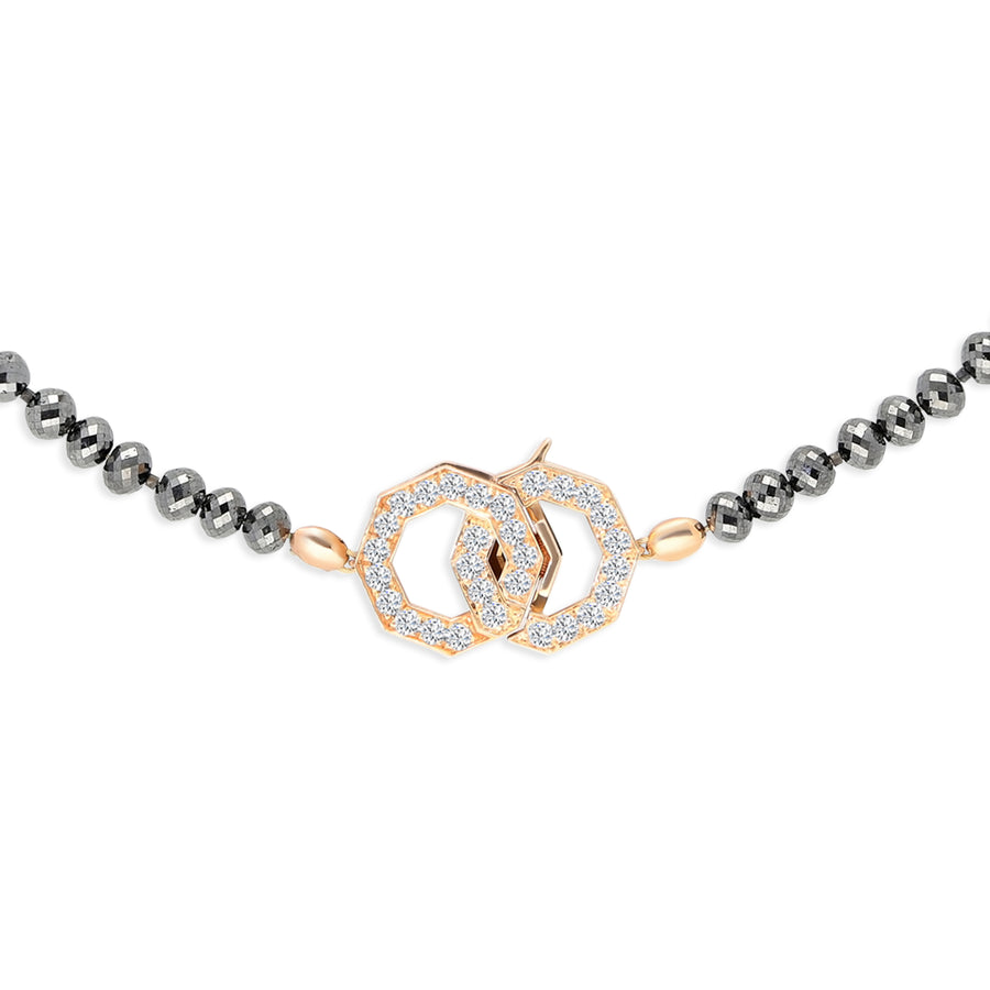 Black Diamond Beaded Necklace - 92.18 Carat