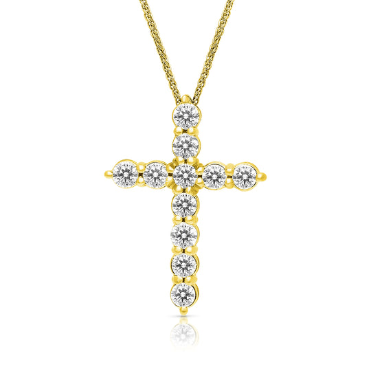 Diamond Cross Pendant - .73 Carat