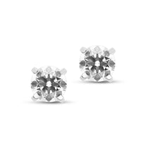 Natural diamond solitaire stud earrings