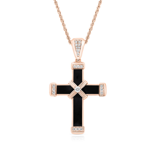 Black Enamel Cross Pendant