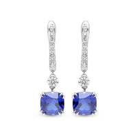 Radiant Cut Sapphire Drop Earrings - 2 Carat