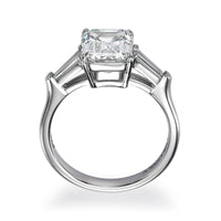 Emerald Diamond Engagement Ring Side Stone - 3.44 Carat