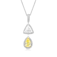 Fancy Yellow and White Diamond Geometric Combo Pendant - 2.6 Carat