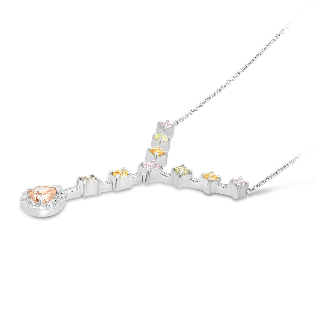 Mixed Fancy Colored Diamond Necklace - 1.57 Carat