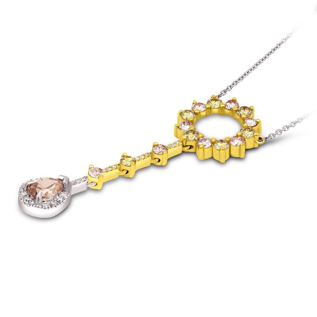 Fantasy Multicolor Fancy Diamond Necklace - 2.1 Carat