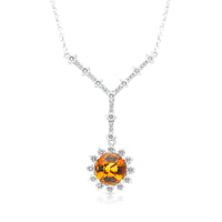 Cushion Cut Citrine Drop Sun Pendant - 5 Carat