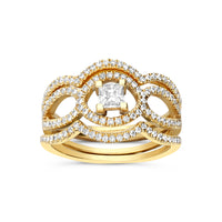 Diamond Engagement Ring Stacked Bridal Set