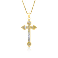Gothic Style Diamond Cross Pendant - .50 Carat