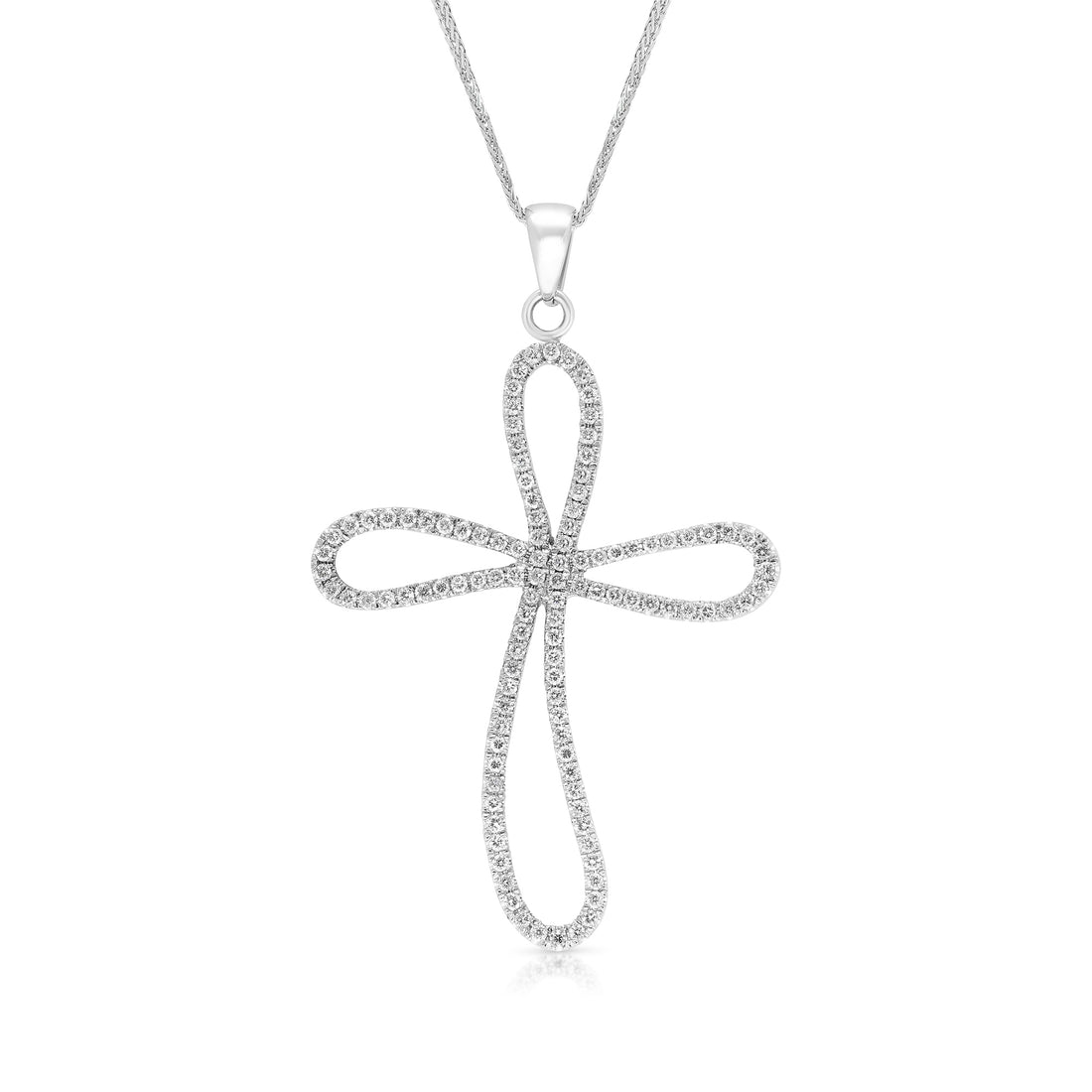 Open Diamond Cross Pendant - .85 Carat