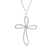 Open Diamond Cross Pendant - .85 Carat