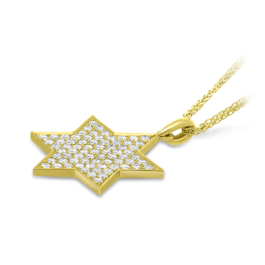 Yellow Gold Complete Shining Star Pendant - .80 Carat
